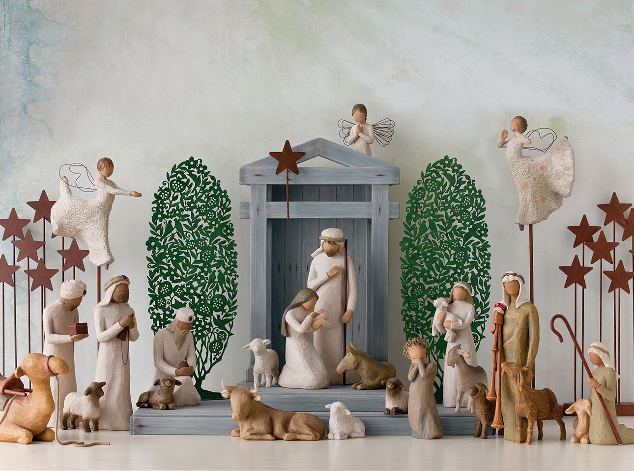 Nativity Set Displays Hand Sculpted Figures Willow Tree