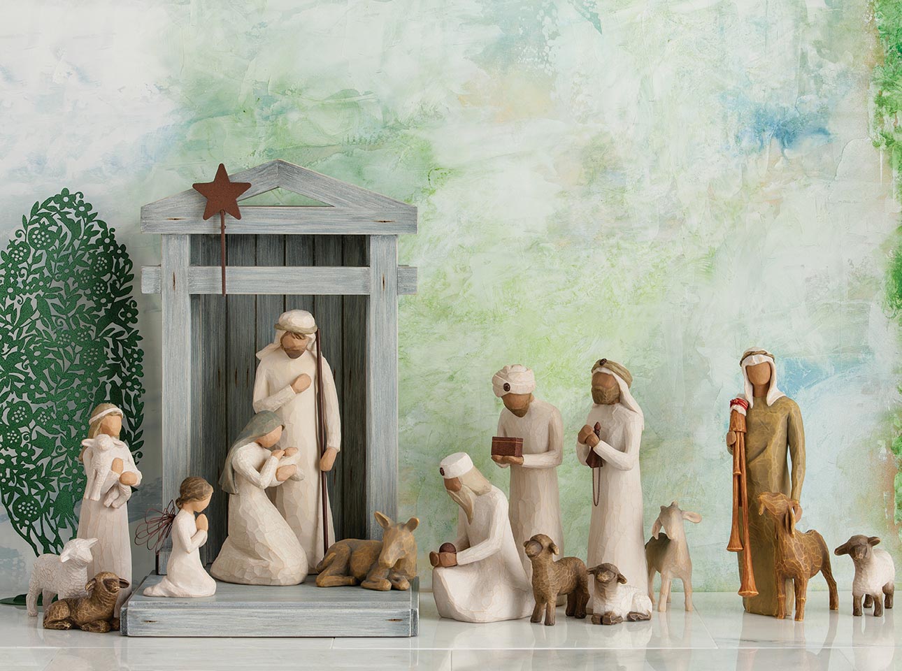 Nativity Set Displays Hand Sculpted Figures Willow Tree