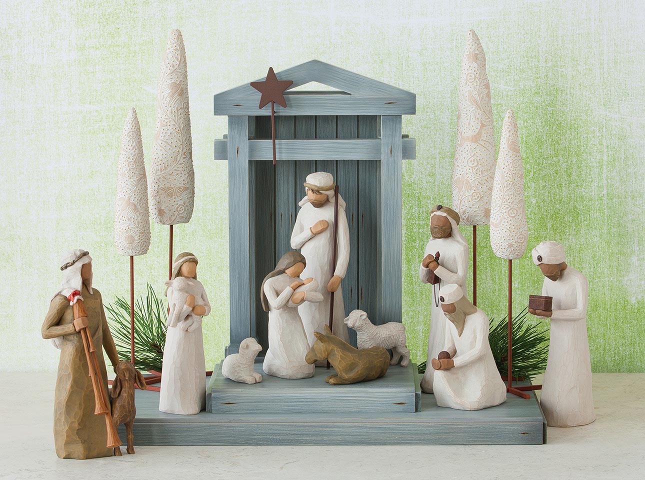Nativity Set Displays Hand Sculpted Figures Willow Tree