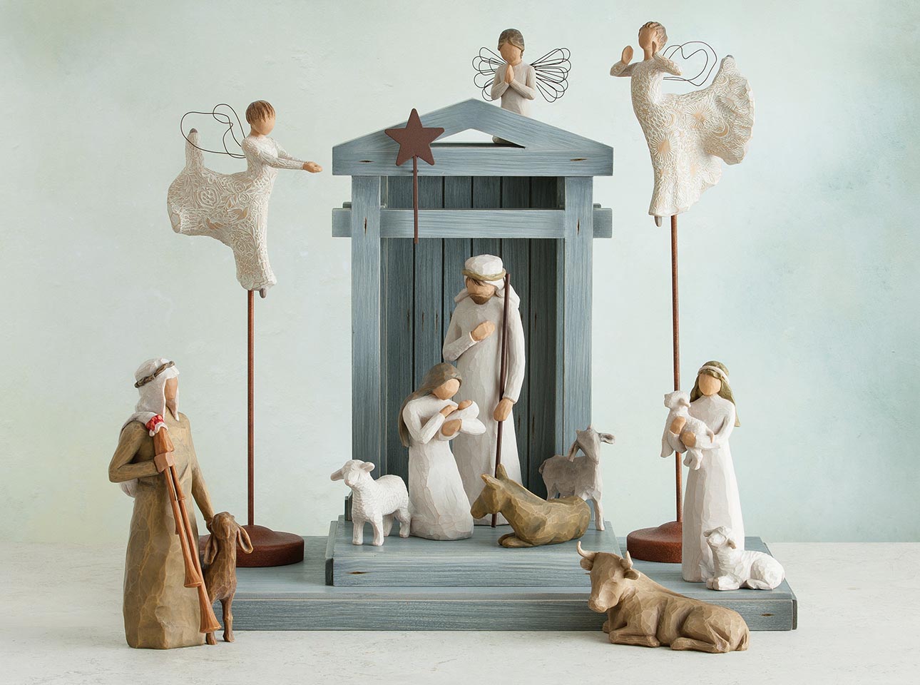 Nativity Set Displays Hand Sculpted Figures Willow Tree