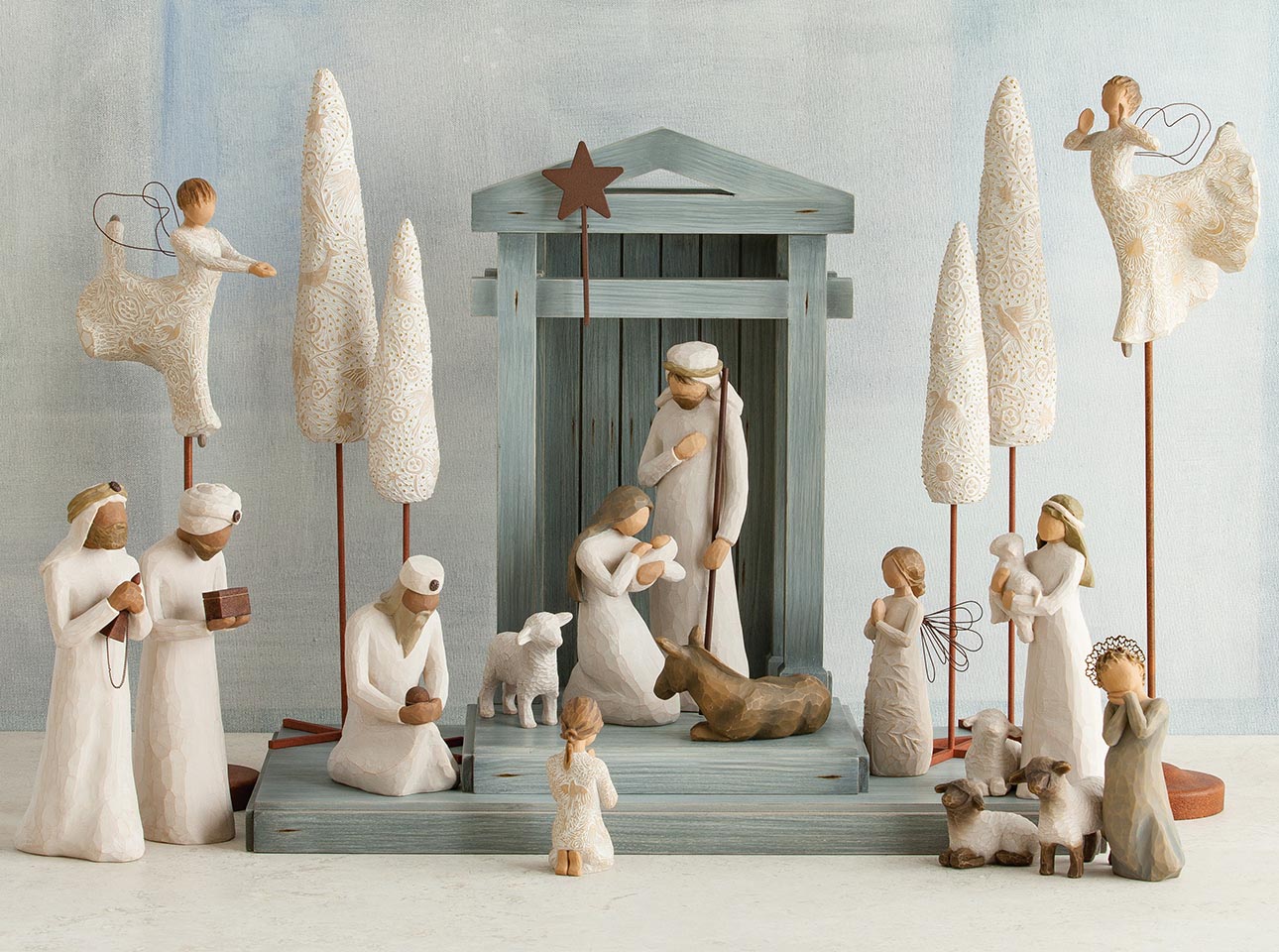 Nativity Set Displays Hand Sculpted Figures Willow Tree