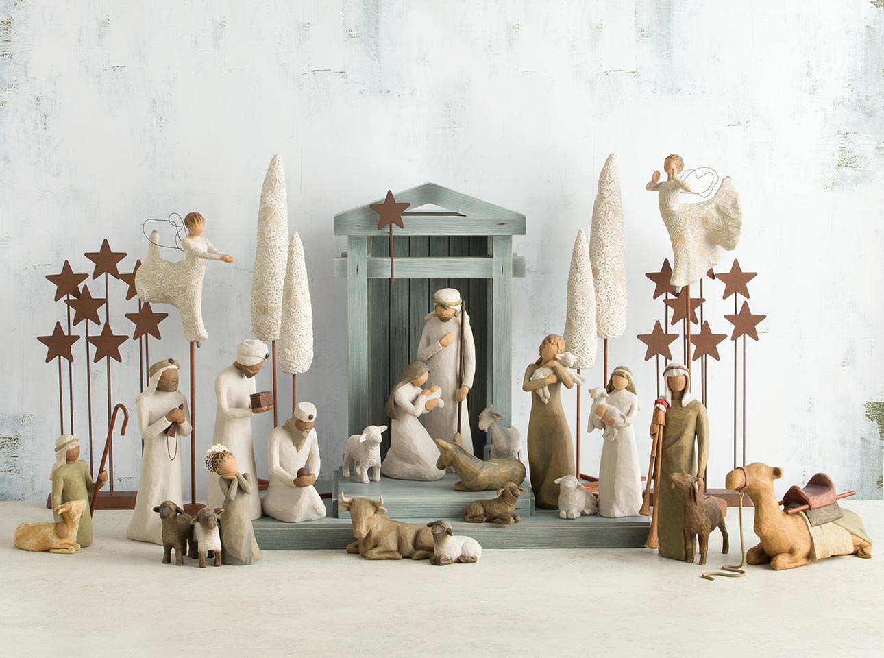 Nativity Set Displays Hand Sculpted Figures Willow Tree