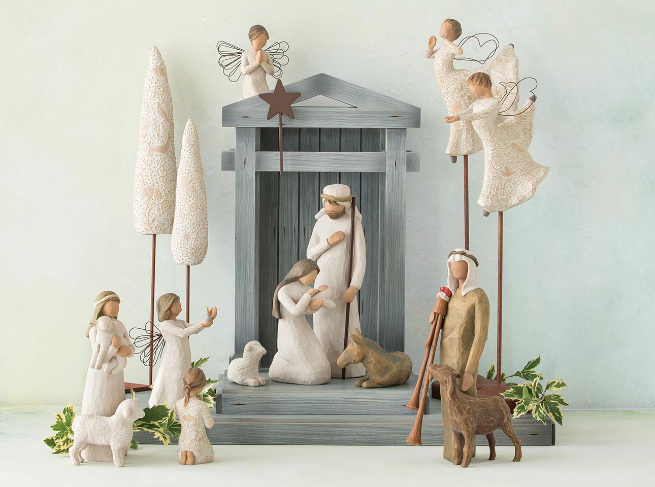 Nativity Set Displays Hand Sculpted Figures Willow Tree