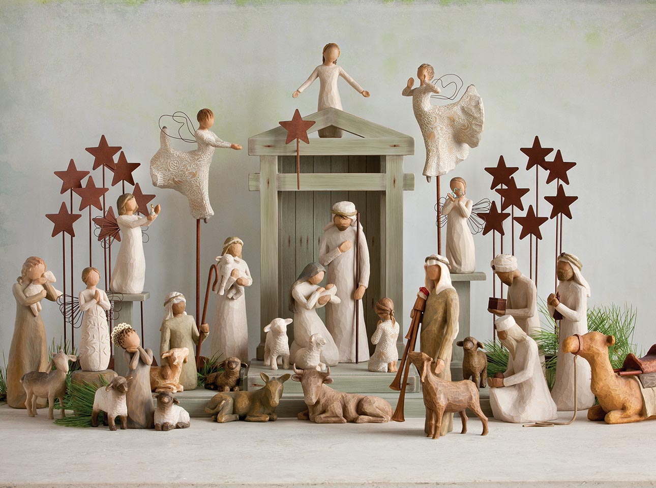 Nativity Set Displays Hand Sculpted Figures Willow Tree