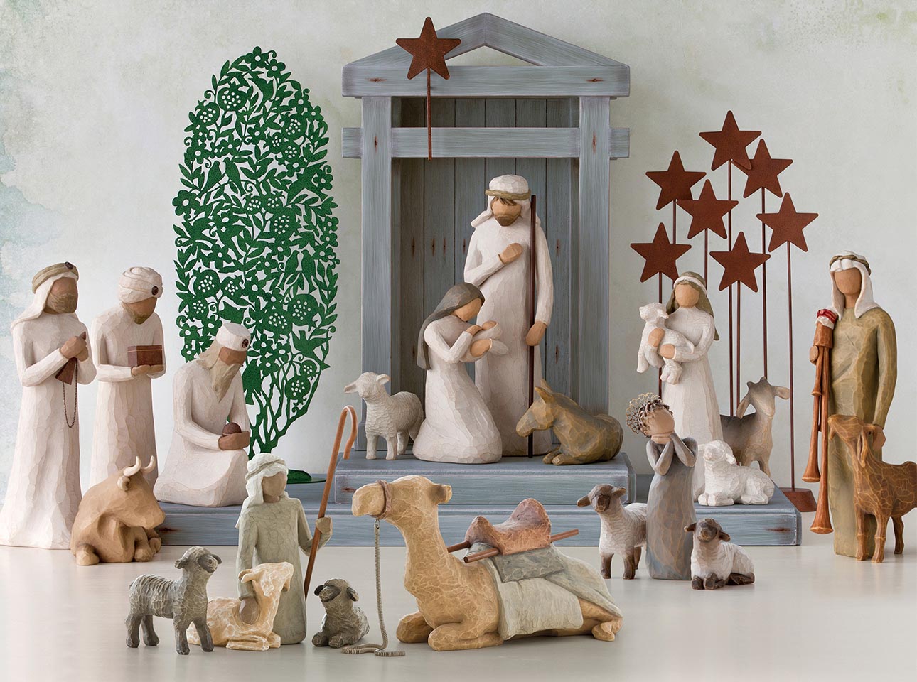 Nativity Set Displays Hand Sculpted Figures Willow Tree